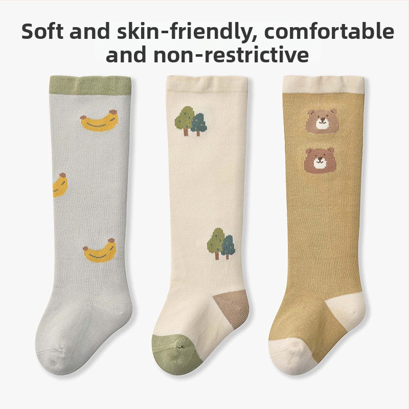 Xuwei Kūdikio kojinės iki kelio, medvilnė, naujagimiams 0–1 metų, Jacquard mezgimas