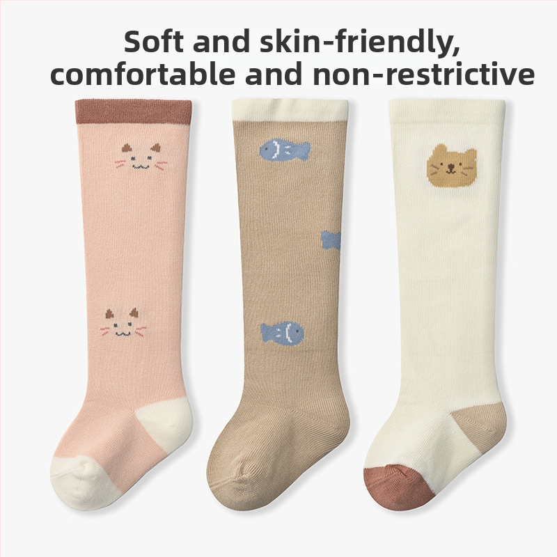 Xuwei Kūdikio kojinės iki kelio, medvilnė, naujagimiams 0–1 metų, Jacquard mezgimas