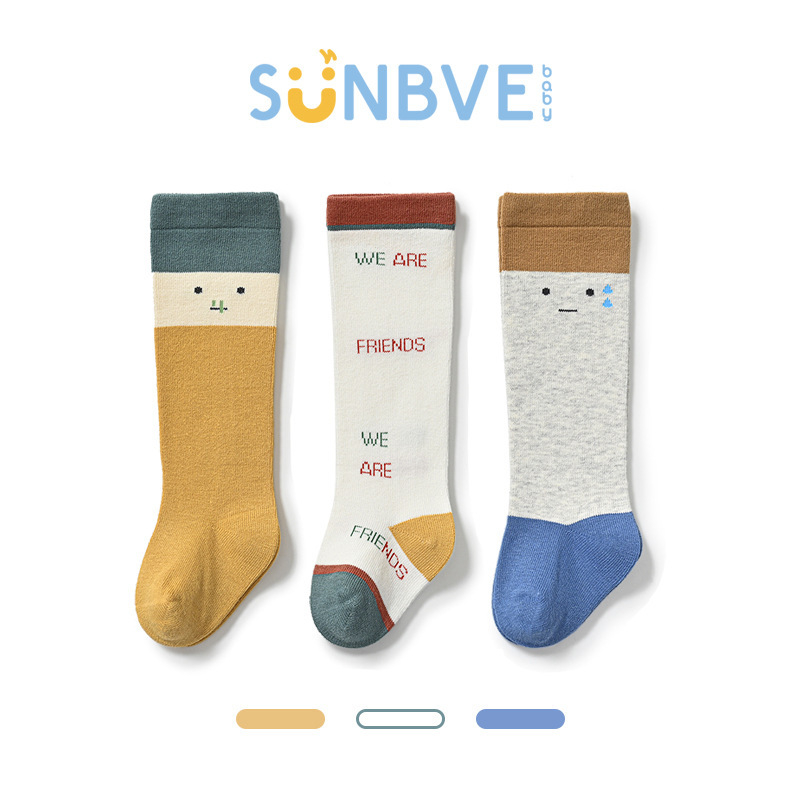 Xuwei Baba térdhosszú zokni, pamut, újszülött 0–1 éves, Jacquard kötés