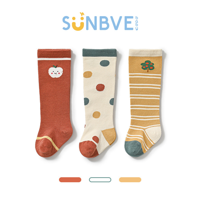 Xuwei Baba térdhosszú zokni, pamut, újszülött 0–1 éves, Jacquard kötés