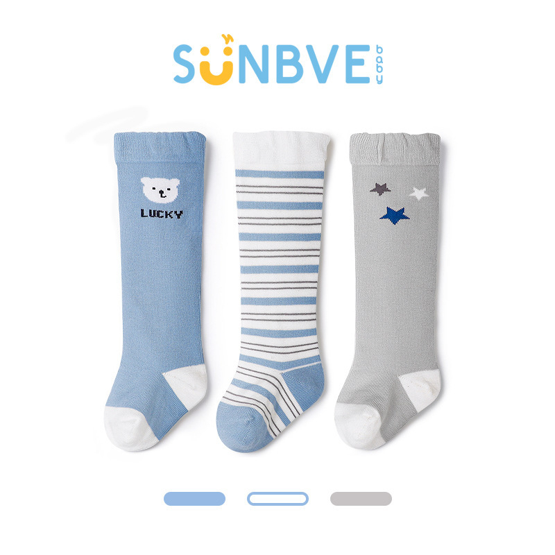 Xuwei Baba térdhosszú zokni, pamut, újszülött 0–1 éves, Jacquard kötés