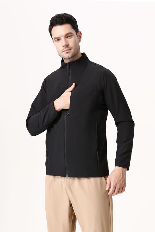 Софтшел кардиган стил яке – дишаща, водоустойчива, ветроустойчивa, износоустойчива полиестерна тъкан.