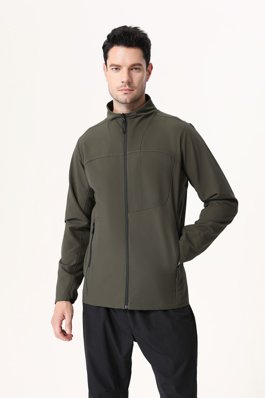 Софтшел кардиган стил яке – дишаща, водоустойчива, ветроустойчивa, износоустойчива полиестерна тъкан.
