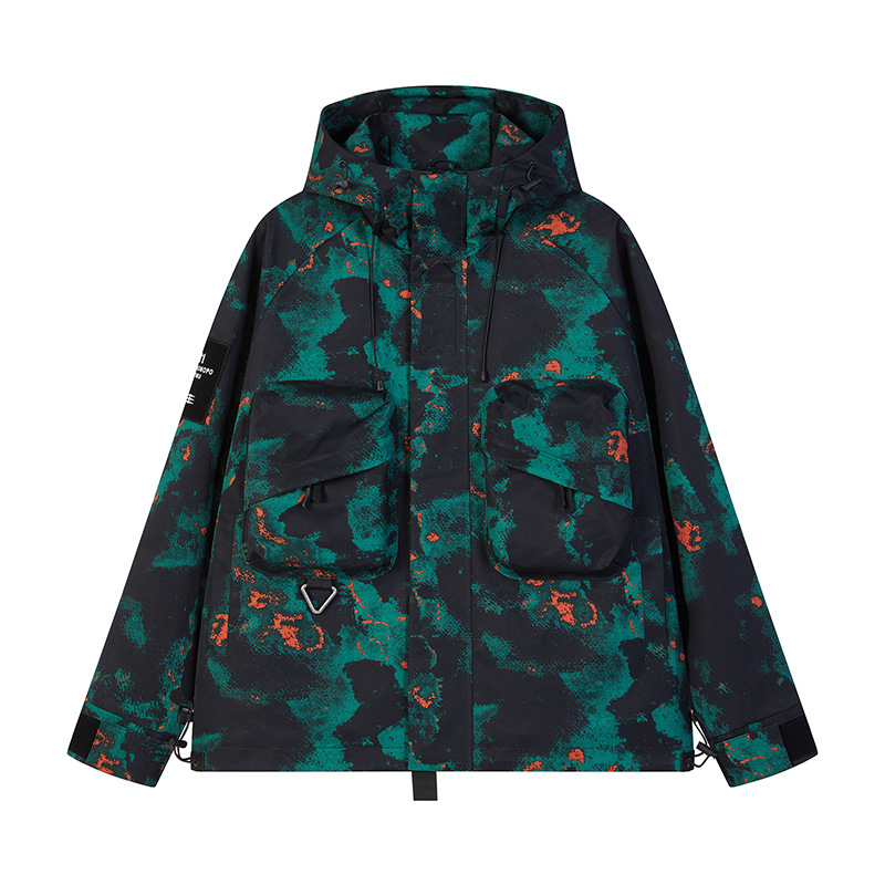 Мъжко тренчкот палто с качулка и цип, британски стил, патч джобове, полиестерен основен плат и подплата 100% полиестер, за пролет и есен