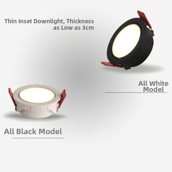 Pinton ultra plonas LED downlight su aliuminio korpusu, įmontuotas lubų šviestuvas, 220V, CRI ≥ 90