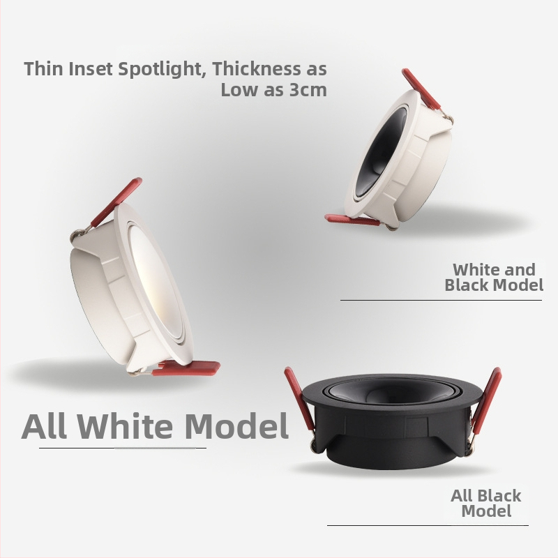 Pinton ultra plonas LED downlight su aliuminio korpusu, įmontuotas lubų šviestuvas, 220V, CRI ≥ 90