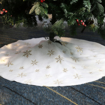 Κάλυμμα για χριστουγεννιάτικο δέντρο με παγιέτες και βελούδινο χνουδωτό σχέδιο χιονονιφάδας, ύφασμα, κινεζικό στυλ, Χριστούγεννα, IP μη εξουσιοδοτημένο