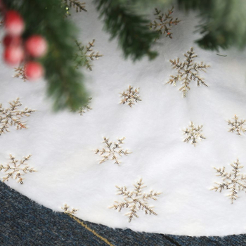 Κάλυμμα για χριστουγεννιάτικο δέντρο με παγιέτες και βελούδινο χνουδωτό σχέδιο χιονονιφάδας, ύφασμα, κινεζικό στυλ, Χριστούγεννα, IP μη εξουσιοδοτημένο