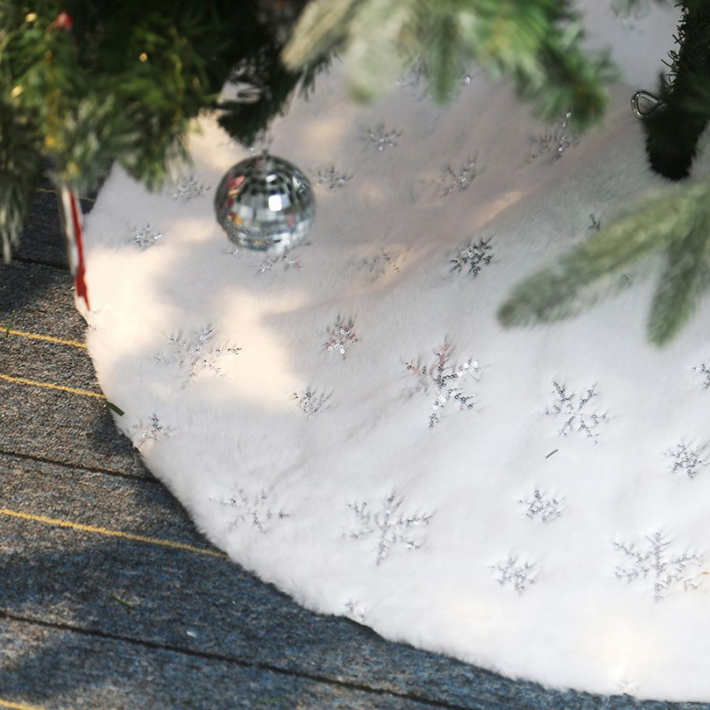 Κάλυμμα για χριστουγεννιάτικο δέντρο με παγιέτες και βελούδινο χνουδωτό σχέδιο χιονονιφάδας, ύφασμα, κινεζικό στυλ, Χριστούγεννα, IP μη εξουσιοδοτημένο