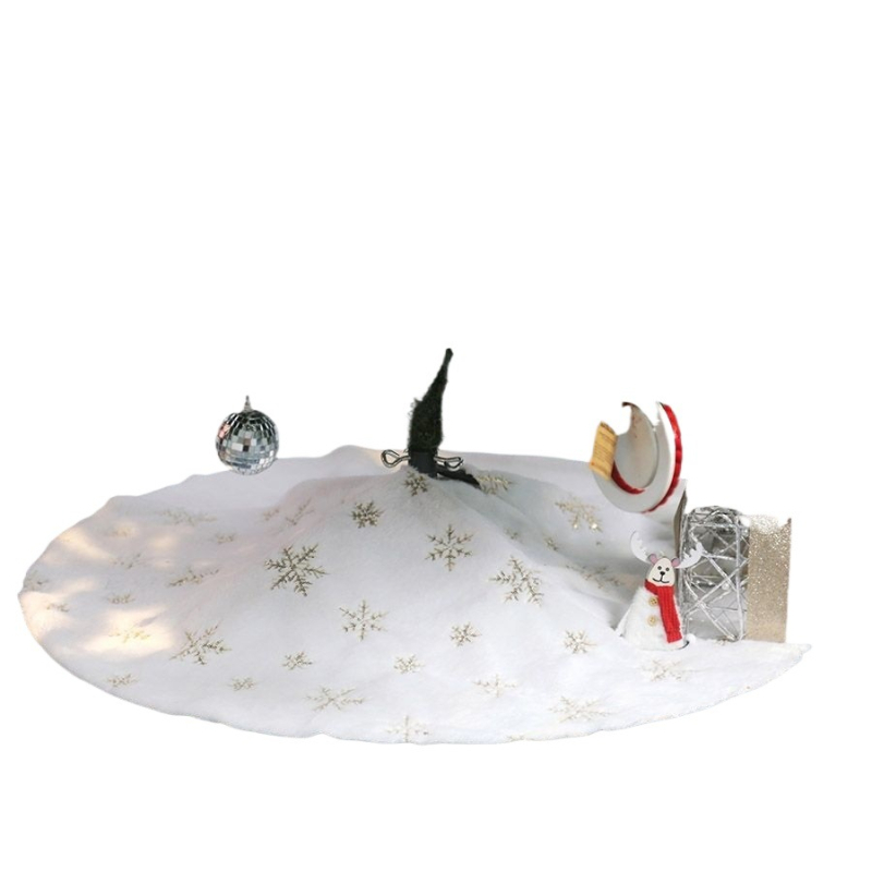 Κάλυμμα για χριστουγεννιάτικο δέντρο με παγιέτες και βελούδινο χνουδωτό σχέδιο χιονονιφάδας, ύφασμα, κινεζικό στυλ, Χριστούγεννα, IP μη εξουσιοδοτημένο