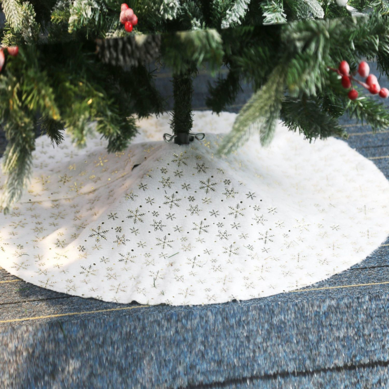 Κάλυμμα για χριστουγεννιάτικο δέντρο με παγιέτες και βελούδινο χνουδωτό σχέδιο χιονονιφάδας, ύφασμα, κινεζικό στυλ, Χριστούγεννα, IP μη εξουσιοδοτημένο