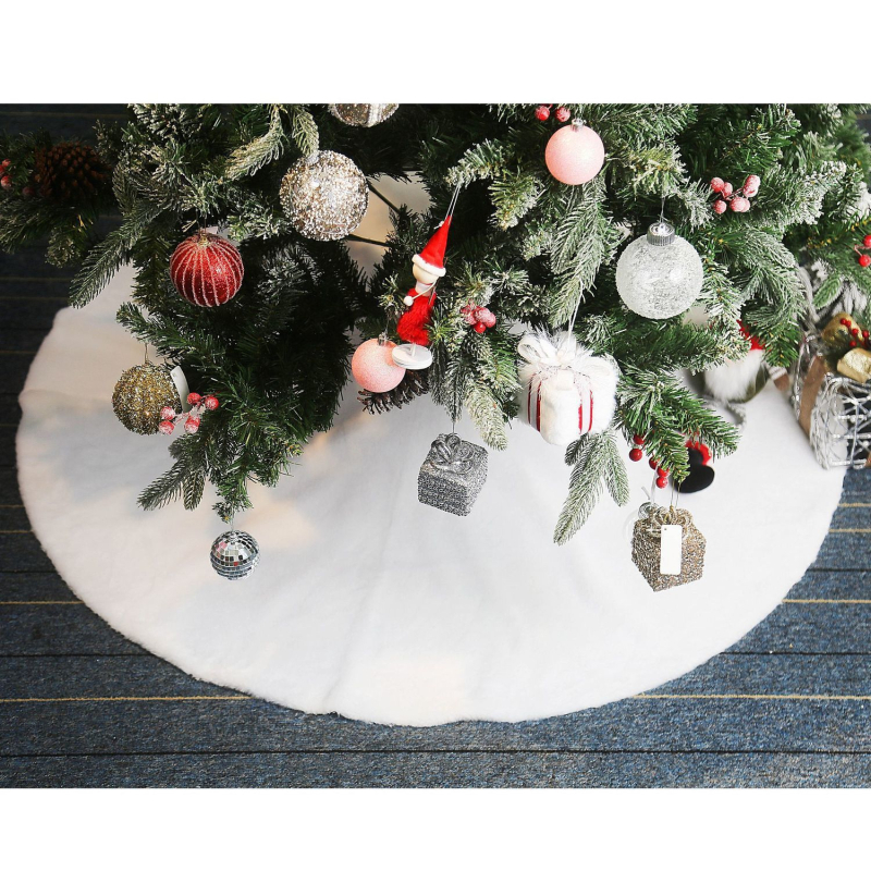 Κάλυμμα για χριστουγεννιάτικο δέντρο με παγιέτες και βελούδινο χνουδωτό σχέδιο χιονονιφάδας, ύφασμα, κινεζικό στυλ, Χριστούγεννα, IP μη εξουσιοδοτημένο