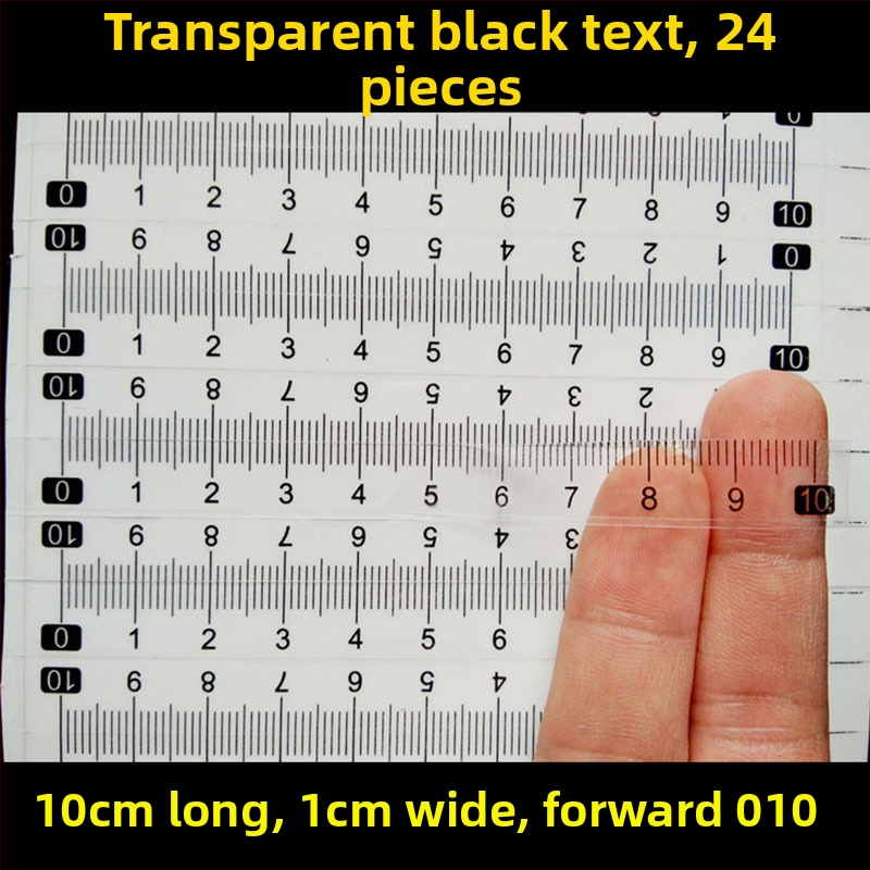 Pašlīmējošs caurspīdīgs lineāls ar centimetru skalu, ūdensizturīga uzlīme