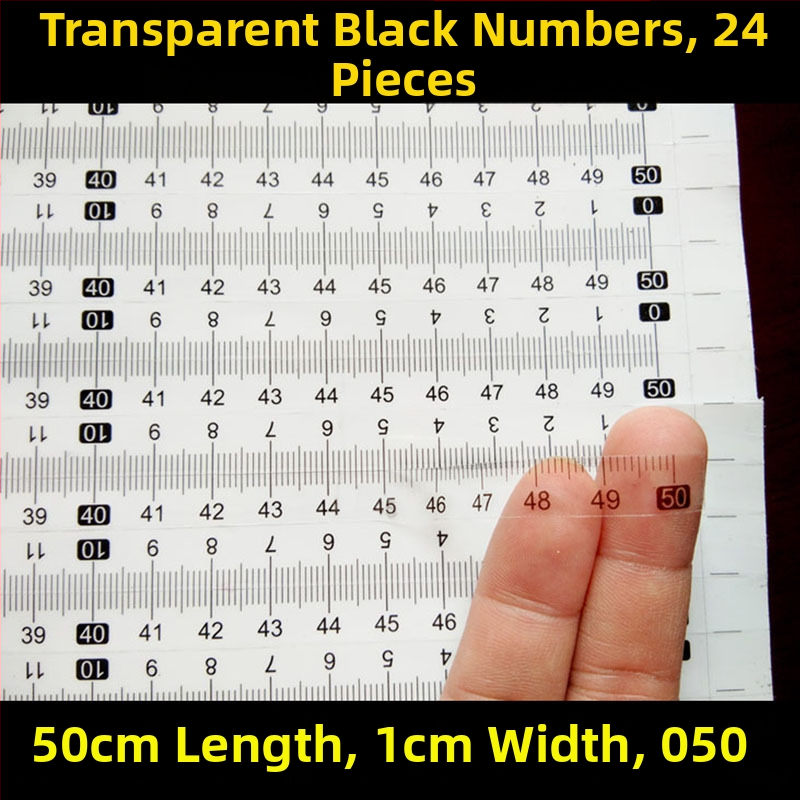 Pašlīmējošs caurspīdīgs lineāls ar centimetru skalu, ūdensizturīga uzlīme
