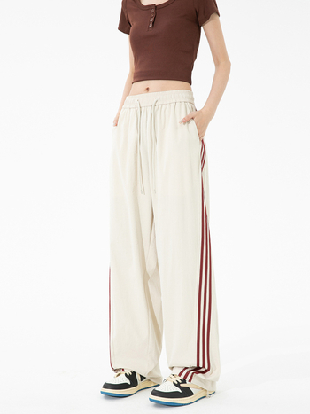 Ανδρικά παντελόνια με ρίγες από πολυεστέρα, κατάλληλα για άνοιξη, καλοκαίρι και φθινόπωρο