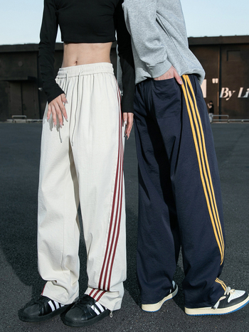 Ανδρικά παντελόνια με ρίγες από πολυεστέρα, κατάλληλα για άνοιξη, καλοκαίρι και φθινόπωρο