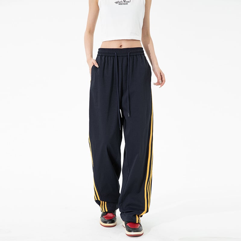 Ανδρικά παντελόνια με ρίγες από πολυεστέρα, κατάλληλα για άνοιξη, καλοκαίρι και φθινόπωρο