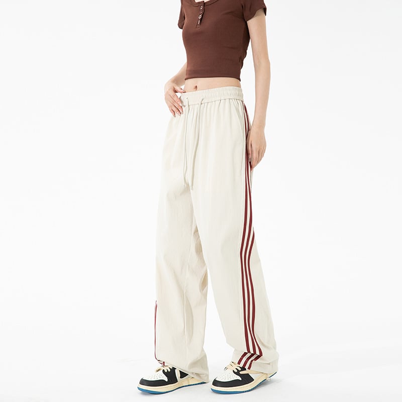 Ανδρικά παντελόνια με ρίγες από πολυεστέρα, κατάλληλα για άνοιξη, καλοκαίρι και φθινόπωρο