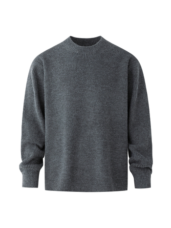 MYQ muški džemper s okruglim izrezom, opuštenog kroja, korejski stil, topla pletenina od acryl/poliester/nylon smjese