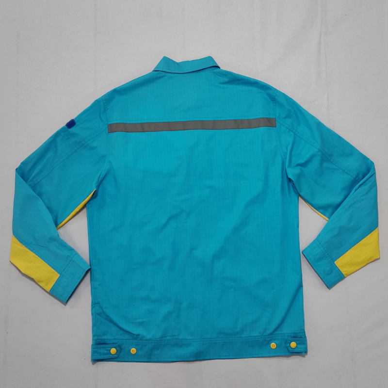 Ugniai atsparus darbo drabužių komplektas, pagrindinis audinys 100% medvilnė, siuvama pamušalas pagal užsakymą, vyriški drabužiai gamybai