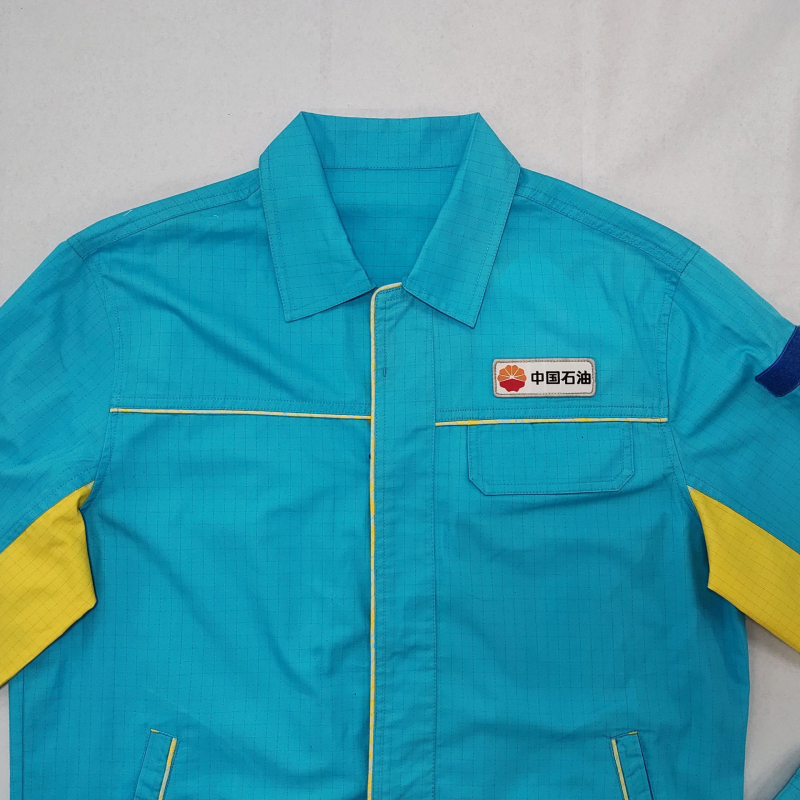 Ugniai atsparus darbo drabužių komplektas, pagrindinis audinys 100% medvilnė, siuvama pamušalas pagal užsakymą, vyriški drabužiai gamybai