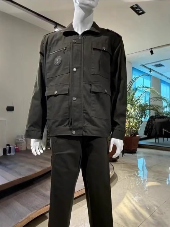 Vyrų medvilninis darbo drabužių komplektas elektrininkams – atsparus dilimui ir ugniai, automobilių remonto drabužiai, 2023 m. pavasaris