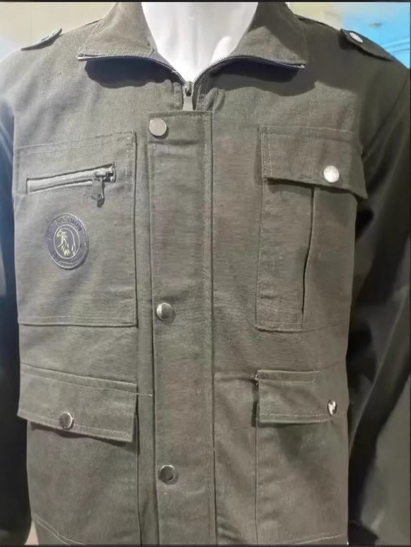 Vyrų medvilninis darbo drabužių komplektas elektrininkams – atsparus dilimui ir ugniai, automobilių remonto drabužiai, 2023 m. pavasaris