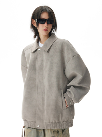 Seegave ανδρικό PU δερμάτινο σακάκι με πέτο γιακά, φερμουάρ, άνετη γραμμή, επένδυση πολυεστέρα