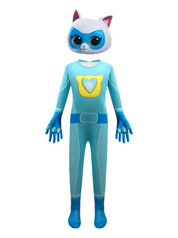 Cosplay katės bodis SuperKitties – universalus, Milk Silk audinys, poliesteris 70–80%, žaidimų ir anime vaidmenų žaidimams, 2024 m. pavasaris