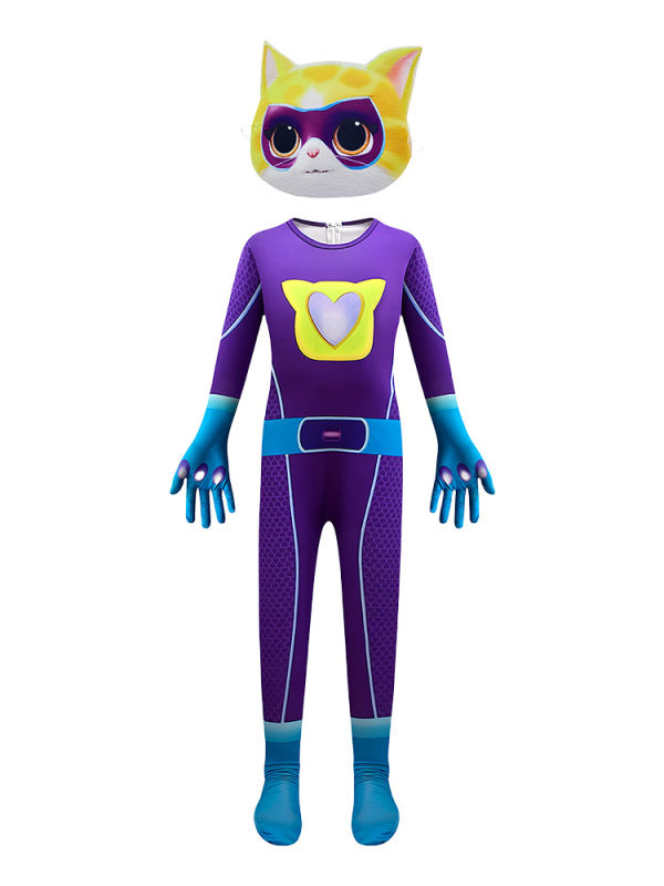 Cosplay katės bodis SuperKitties – universalus, Milk Silk audinys, poliesteris 70–80%, žaidimų ir anime vaidmenų žaidimams, 2024 m. pavasaris