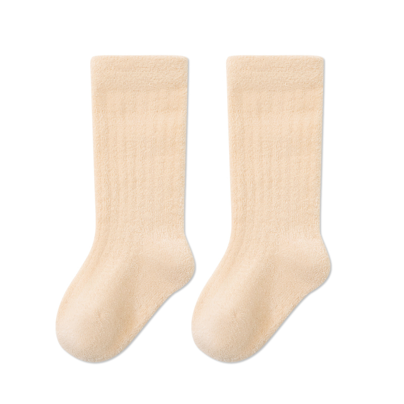 Gyerek zokni középső lábszárig – fleece-bélelt, vastag és meleg, kétoldalas bársonyos felület, uniszex 1–3 éveseknek, Tél 2025