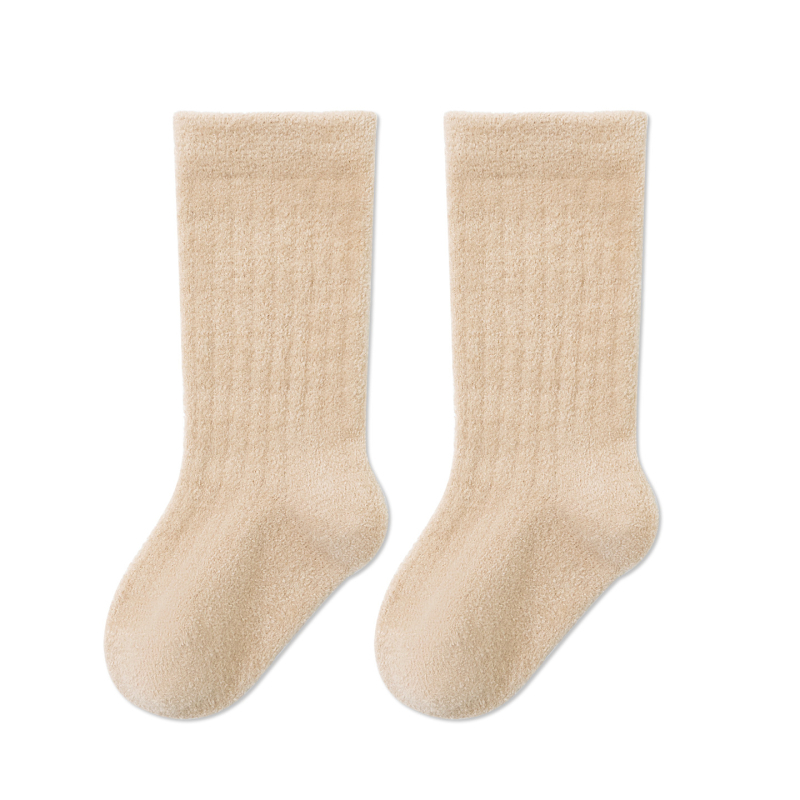 Gyerek zokni középső lábszárig – fleece-bélelt, vastag és meleg, kétoldalas bársonyos felület, uniszex 1–3 éveseknek, Tél 2025