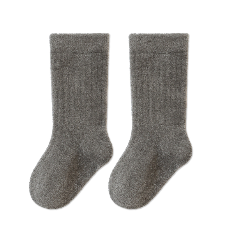 Gyerek zokni középső lábszárig – fleece-bélelt, vastag és meleg, kétoldalas bársonyos felület, uniszex 1–3 éveseknek, Tél 2025