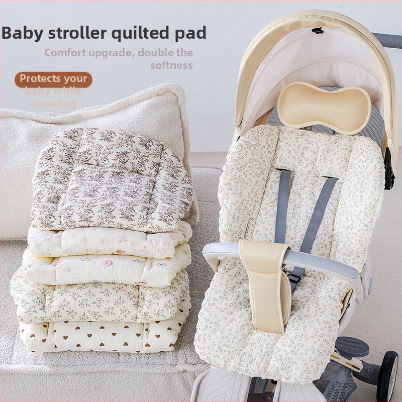 Beebi kärukäru matt – puuvillane istmepadi karikatüriga, kõigi aastaaegade jaoks, sobib 1–3-aastastele