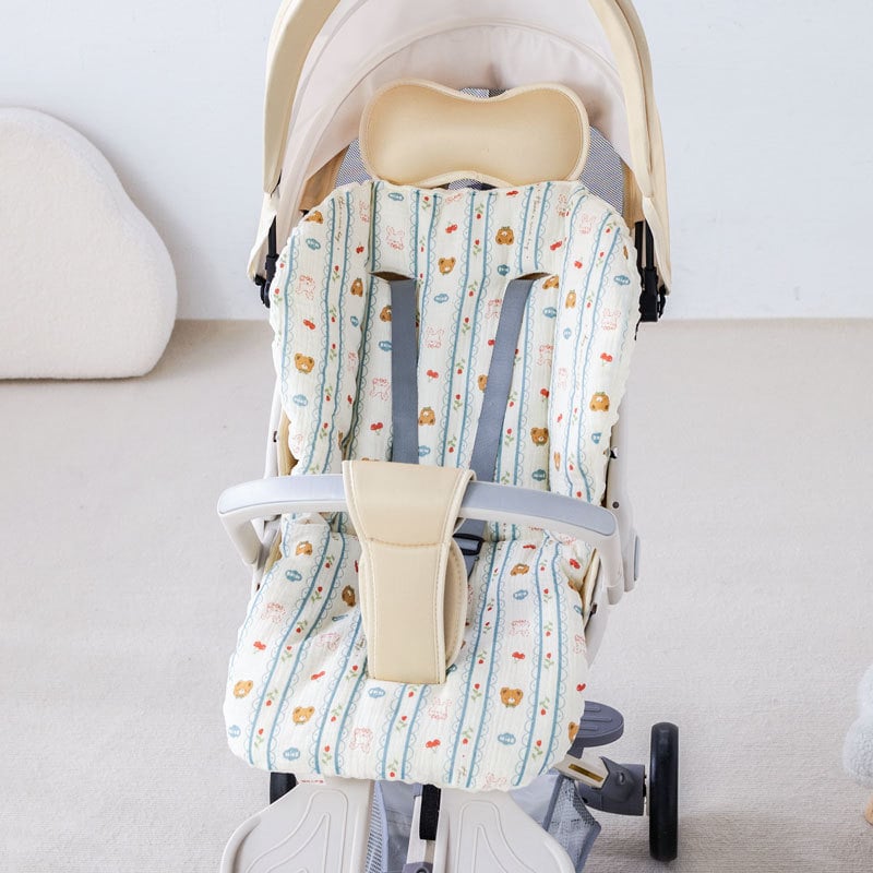 Мат за детска количка – памучен седалков възглавник с карикатурен дизайн, за всички сезони, подходящ за деца 1–3 години