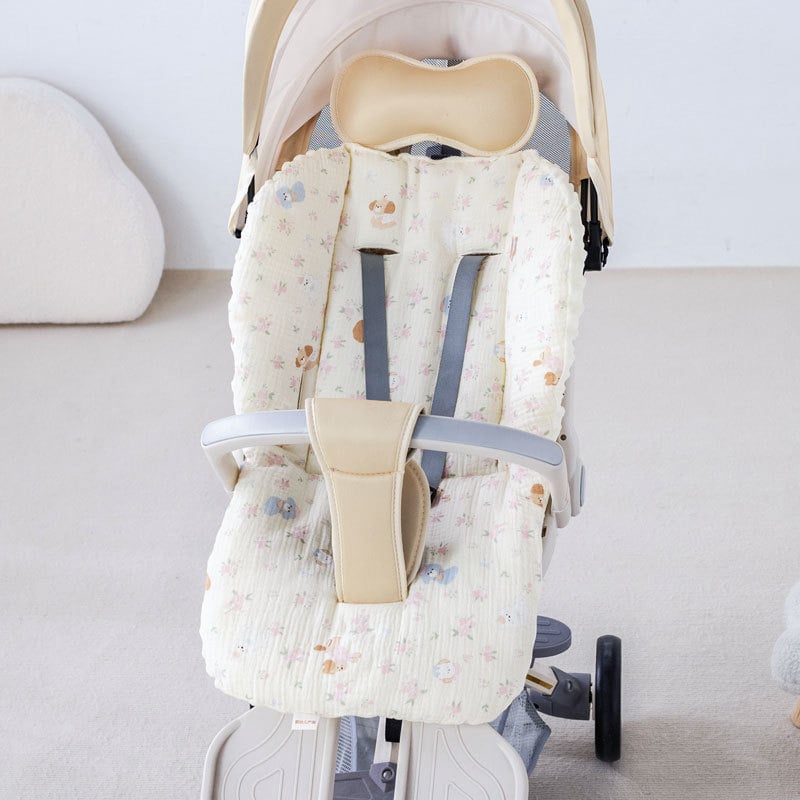 Мат за детска количка – памучен седалков възглавник с карикатурен дизайн, за всички сезони, подходящ за деца 1–3 години