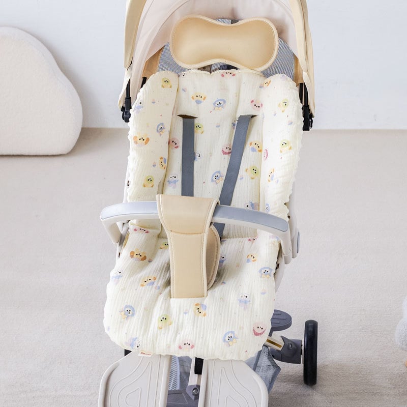 Мат за детска количка – памучен седалков възглавник с карикатурен дизайн, за всички сезони, подходящ за деца 1–3 години