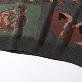 Muški pleteni džemper s jacquardom, okrugli izrez, prozračna viskozna smjesa, slobodan kroj, jesen-zima 2025