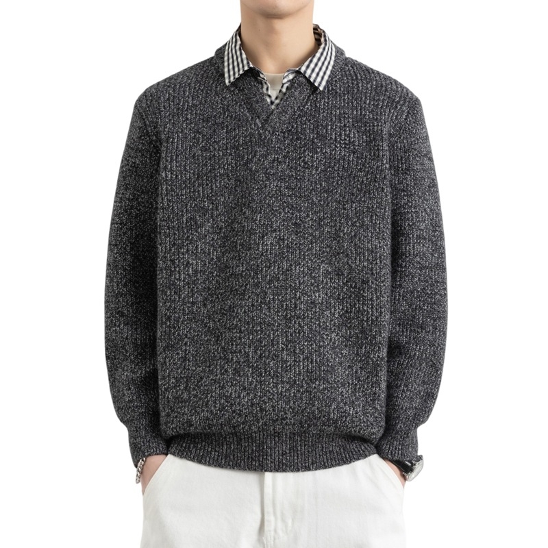 Muški pleteni džemper s kapuljom, slobodan kroj, dugi rukavi, akrilna smjesa, zimska odjeća
