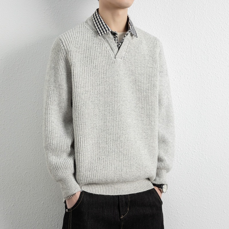 Muški pleteni džemper s kapuljom, slobodan kroj, dugi rukavi, akrilna smjesa, zimska odjeća