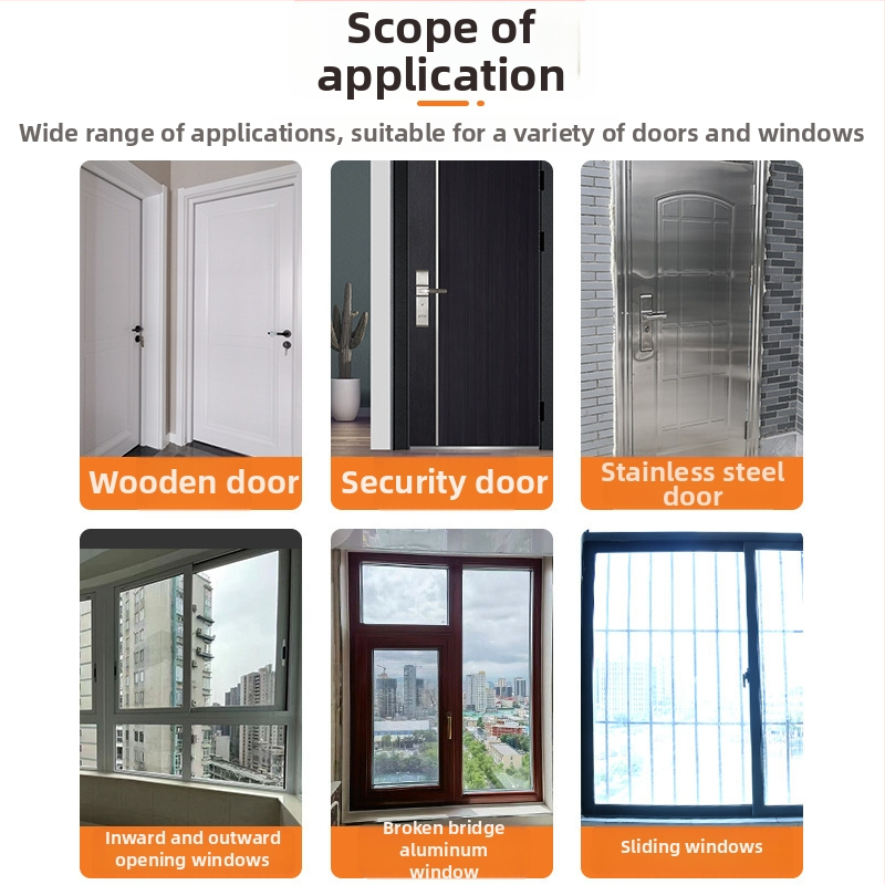 Уплътнител за рамка на врата – безшумна лента за фуги, лепяща лента за врати и прозорци, Milky, 1 бр., Баркод: 001, Частна марка: Да, Внос: Не