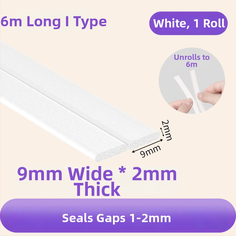 Уплътнител за рамка на врата – безшумна лента за фуги, лепяща лента за врати и прозорци, Milky, 1 бр., Баркод: 001, Частна марка: Да, Внос: Не