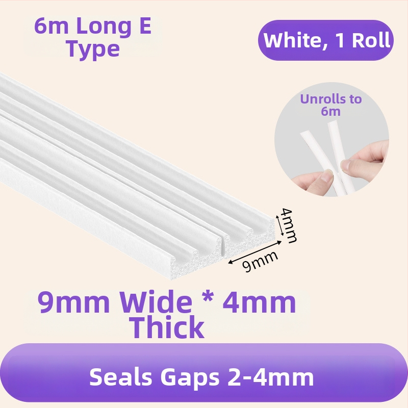 Уплътнител за рамка на врата – безшумна лента за фуги, лепяща лента за врати и прозорци, Milky, 1 бр., Баркод: 001, Частна марка: Да, Внос: Не