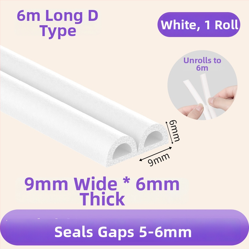 Уплътнител за рамка на врата – безшумна лента за фуги, лепяща лента за врати и прозорци, Milky, 1 бр., Баркод: 001, Частна марка: Да, Внос: Не