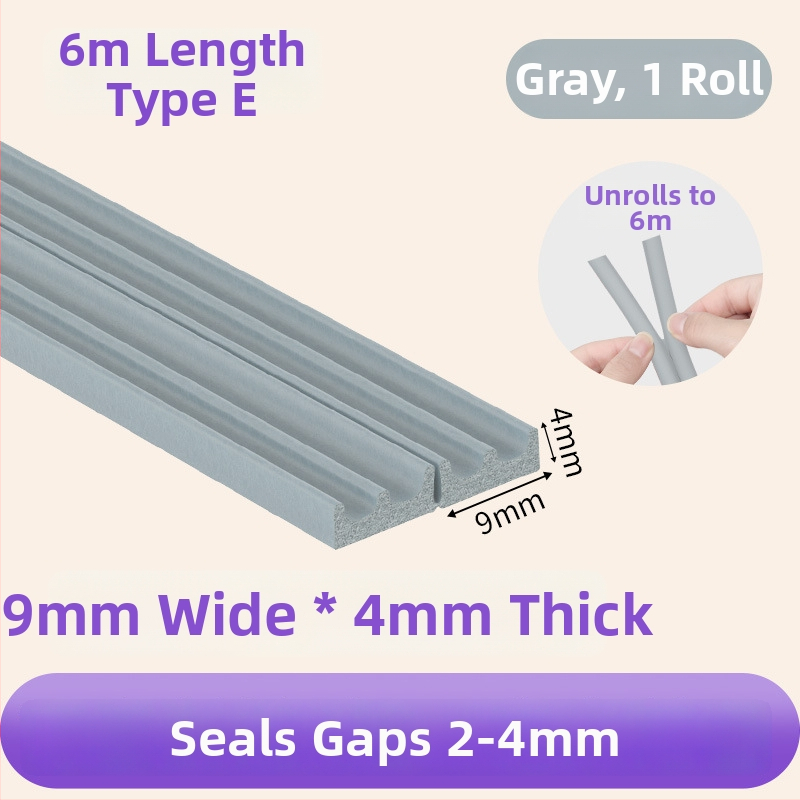 Уплътнител за рамка на врата – безшумна лента за фуги, лепяща лента за врати и прозорци, Milky, 1 бр., Баркод: 001, Частна марка: Да, Внос: Не