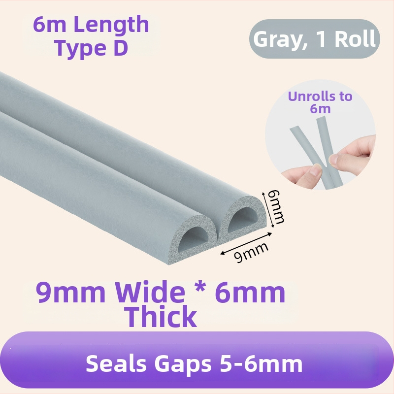 Уплътнител за рамка на врата – безшумна лента за фуги, лепяща лента за врати и прозорци, Milky, 1 бр., Баркод: 001, Частна марка: Да, Внос: Не