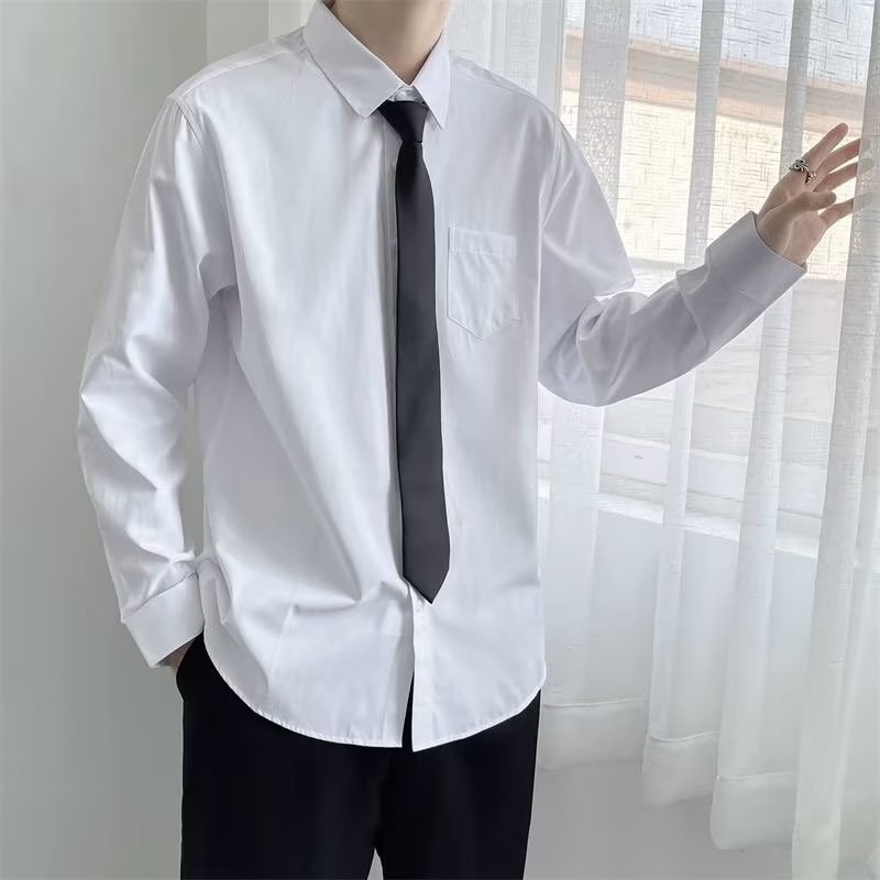 Muška košulja, japanski retro stil, ležerni kroj, dugi rukav, ovratnik s reverom