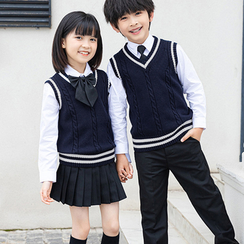 Little Star vaikų megzta vesta koledžo stiliaus, be rankovių, unisex, V kaklo, 100% medvilnė, dryžuotas arba vienalytis raštas, švelnus prisilietimas