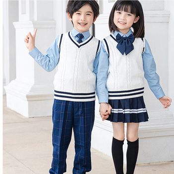 Little Star vaikų megzta vesta koledžo stiliaus, be rankovių, unisex, V kaklo, 100% medvilnė, dryžuotas arba vienalytis raštas, švelnus prisilietimas