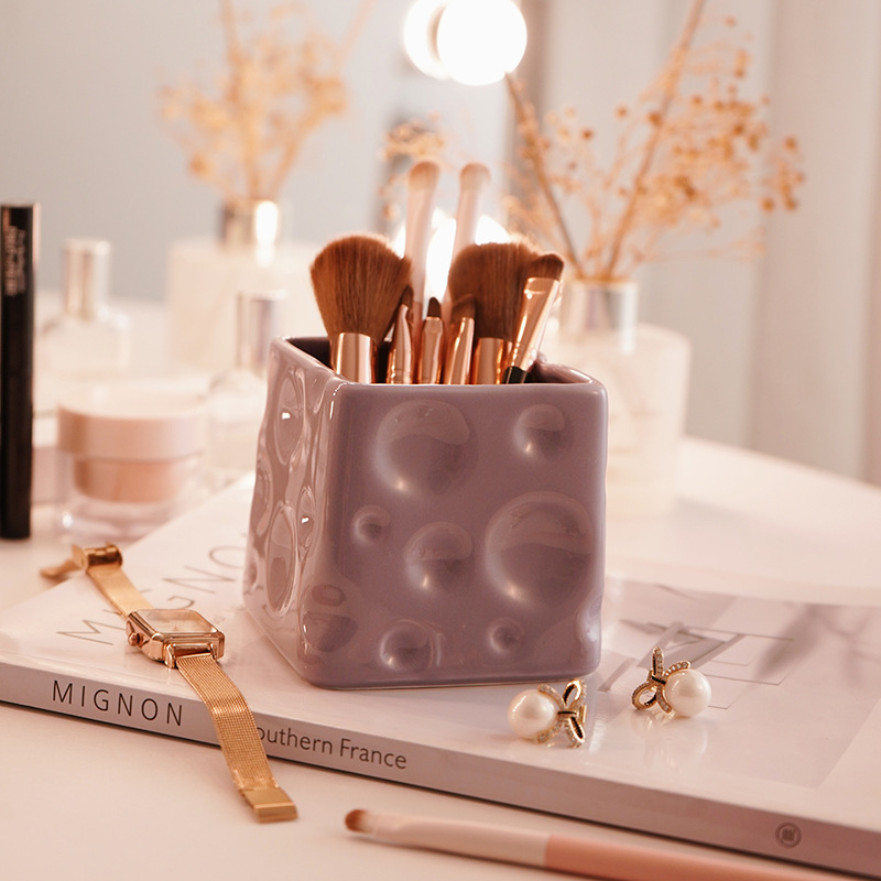 Керамична настолна кутия за съхранение, без капак, обем 18 л, модерен минималистичен стил, подходяща за дневна, спалня и кабинет